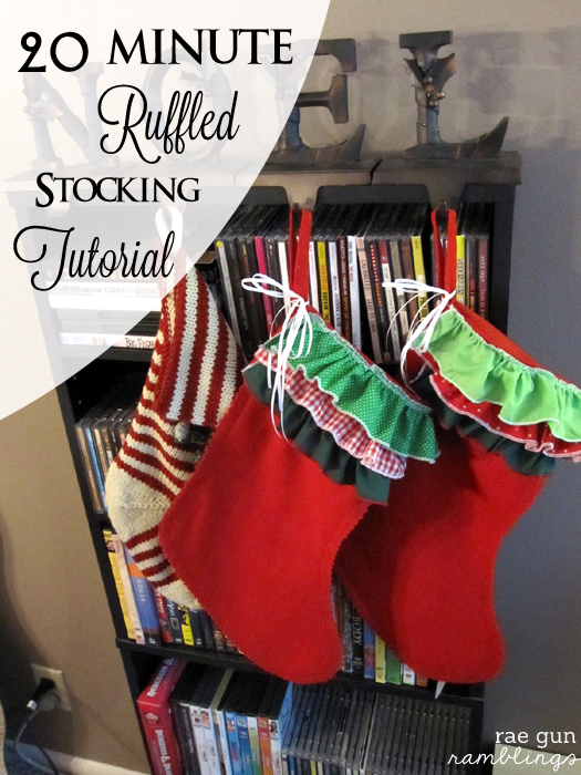 20 Minute Ruffled Stocking Tutorial - Rae Gun Ramblings #christmas #diy #craft #stocking