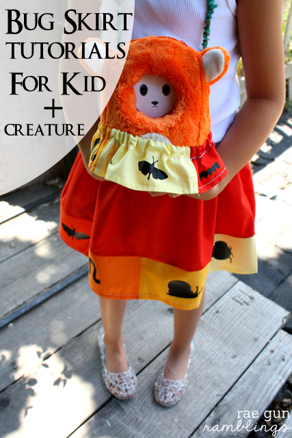 Easy bug skirt tutorial great for beginners. Sized for both kid and stuffed animal - Rae Gun Ramblings