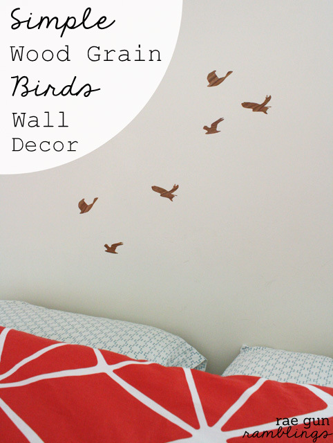 Simple temporary wood grain bird wall decor tutorial - Rae Gun Ramblings