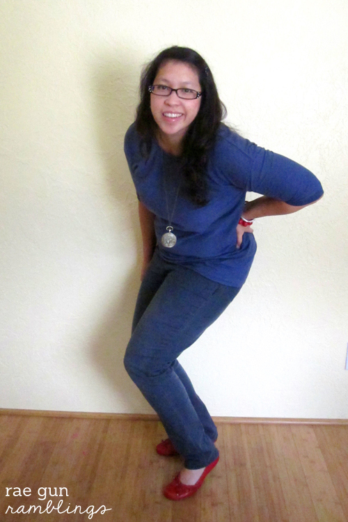 Upcycled man's polo shirt now a cute fitted top - Rae Gun Ramblings