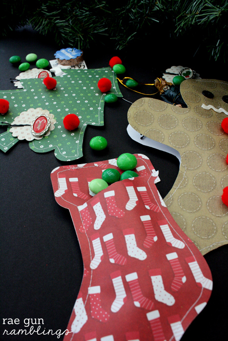 Christmas Paper Packages Tutorial . Great for using up your scrapbooking stash - Rae Gun Ramblings #papercraftedchristmas