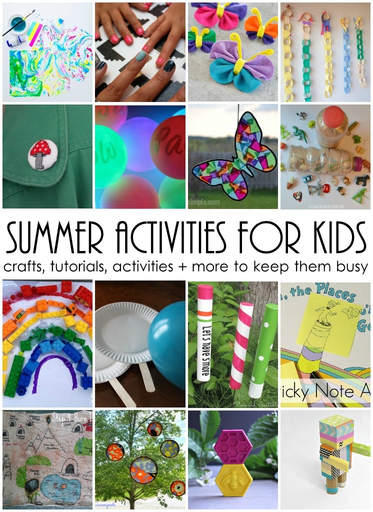 Summer boredom busters. Kid activities, crafts and other ideas to keep them busy.