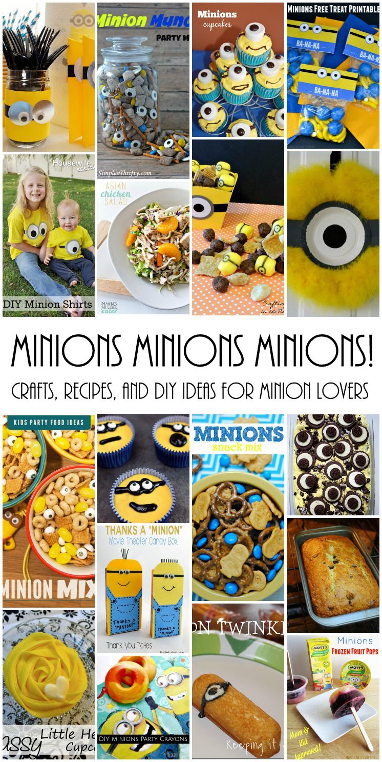 Lots of amazing DIY crafts, recipes, party ideas and more for Minion lovers