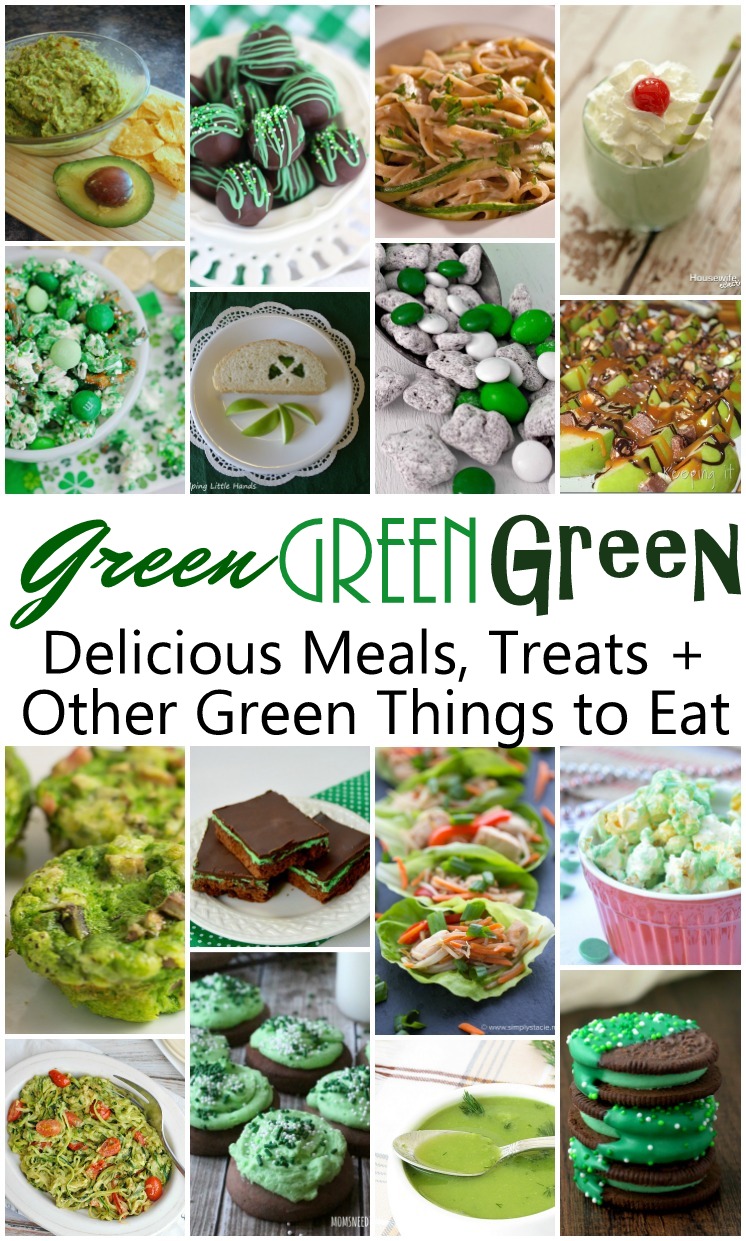 Tons of great recipes for Green Food perfect for St. Patrick's Day. Many are dye free and family friendly.