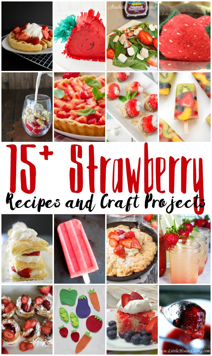 Fabulous collection of Strawberry Recipes. Great desserts and treats as well as cute crafts based on strawberries