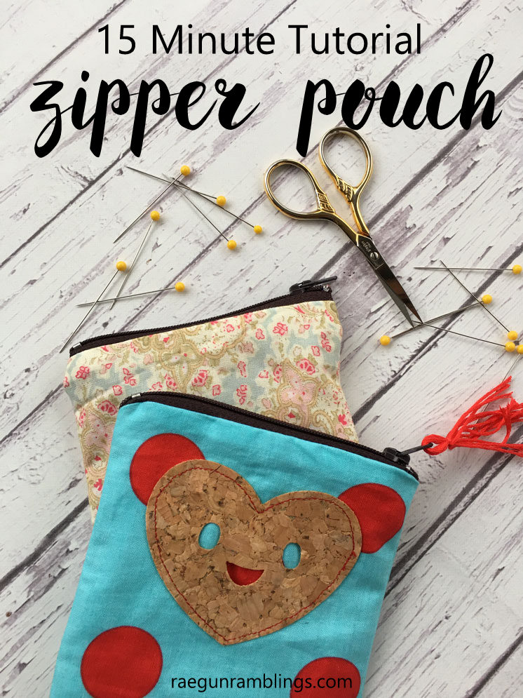 How to make a zipper pouch. Great 15 minute sewing tutorial.