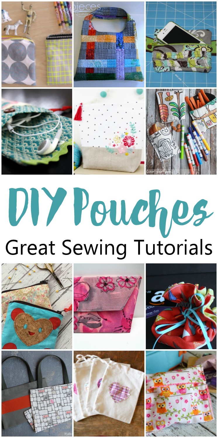 Lots of awesome DIY pouch tutorials great sewing projects