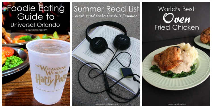 vacation books and food