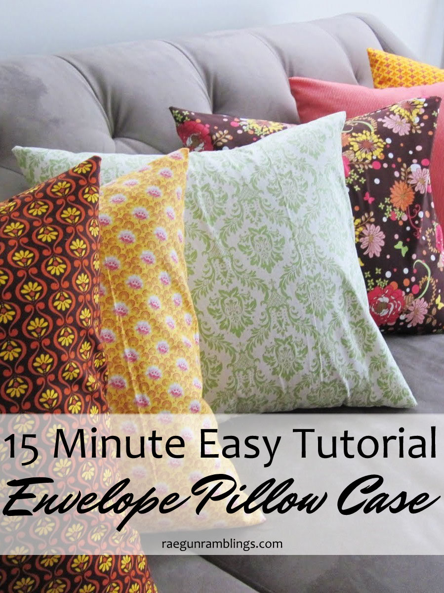 Tutorial Quick Envelope Pillow Case Rae Ramblings - Diy Envelope Pillow Cover No Sew