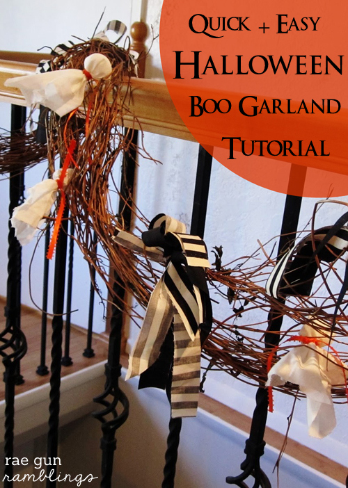 Halloween Boo Garland Tutorial - Rae Gun Ramblings #halloween #craft #diy