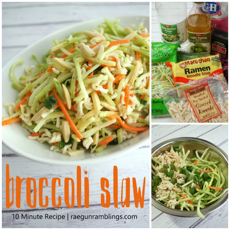 10 minute broccoli slaw recipe. Love making this vegetable side dish for healthy lunch and dinners goes great with chicken