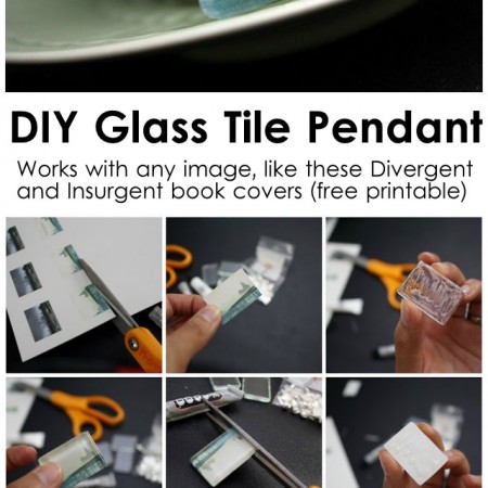 Easy glass tile pendant tutorial. Use any image or make awesome Divergent and Insurgent necklaces with the free printable.
