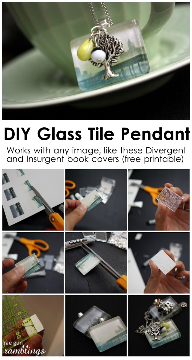 Divergent And Insurgent Book Cover Necklaces Aka Glass Tile - Glass Tile Photo Pendant Tutorial Divergent And Insurgent Book Cover Necklaces Aka Glass Tile - Glass Tile Photo Pendant Tutorial