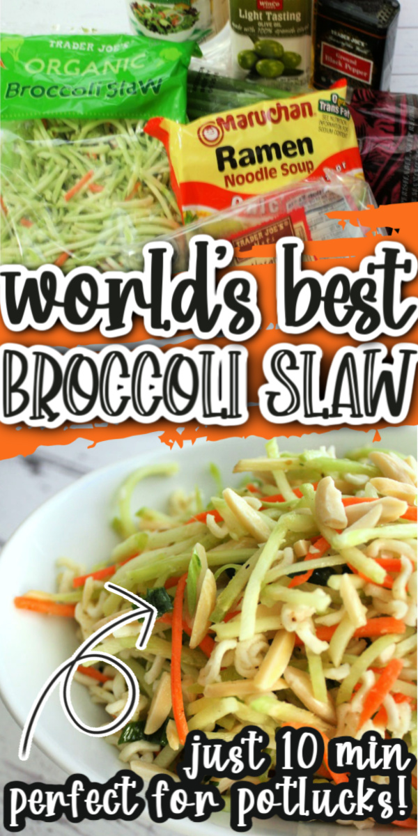 new favorite potluck recipe. THis broccoli slaw is a great vegetable side salad that everyone loves