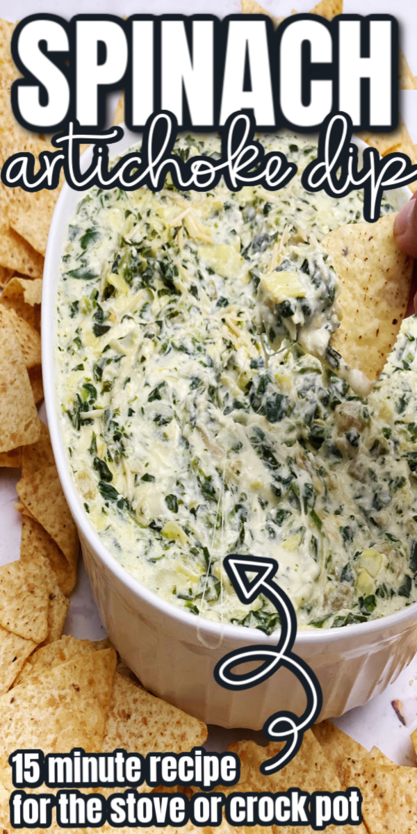 Best spinach artichoke dip recipe. Great potluck and party appetizer crock pot and stove directions.