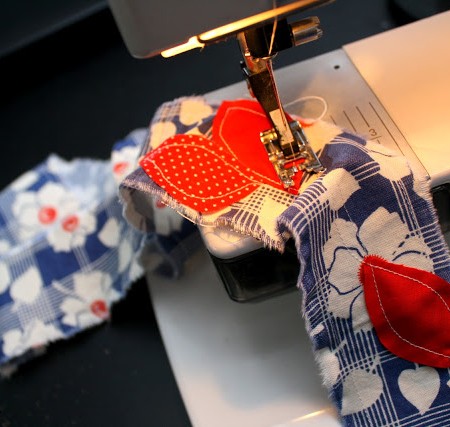 fabric on sewing machine