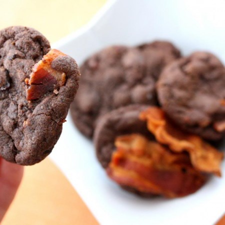 double chocolate bacon cookies