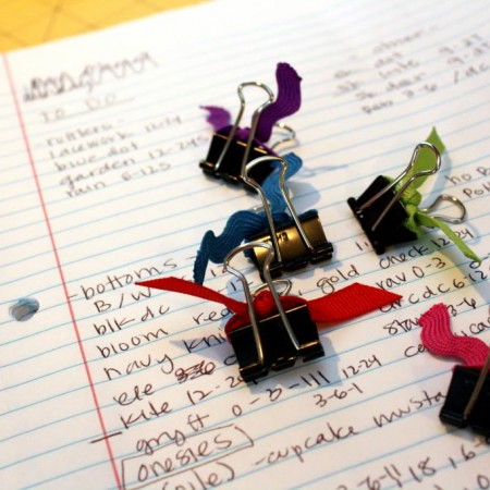 color coded binder clips