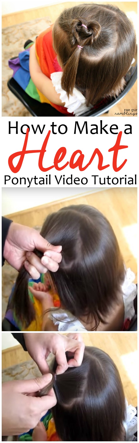 Triple Heart Pullback  Cute  Simple Valentines Day Hairstyle