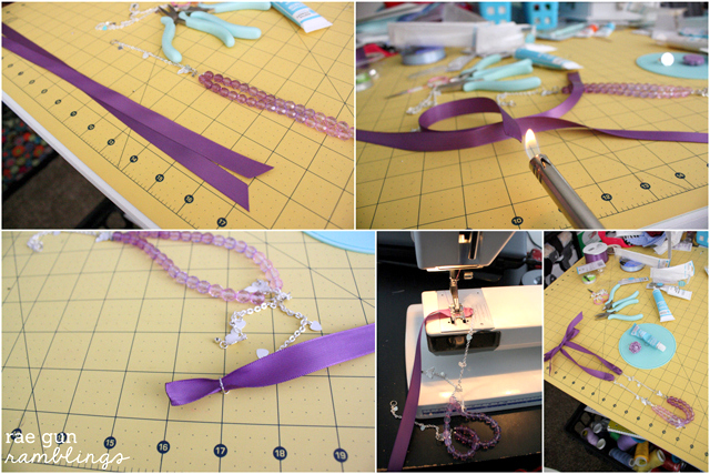 Ombre Ribbon Necklace Tutorial with Martha Stewart Jewelry at Rae Gun Ramblings