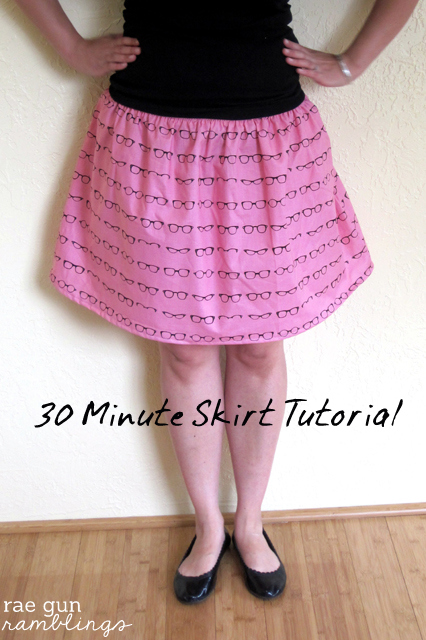 SONP: 1 Yard 30 Minute Skirt Tutorial and Fabric Giveaway - Rae Gun ...