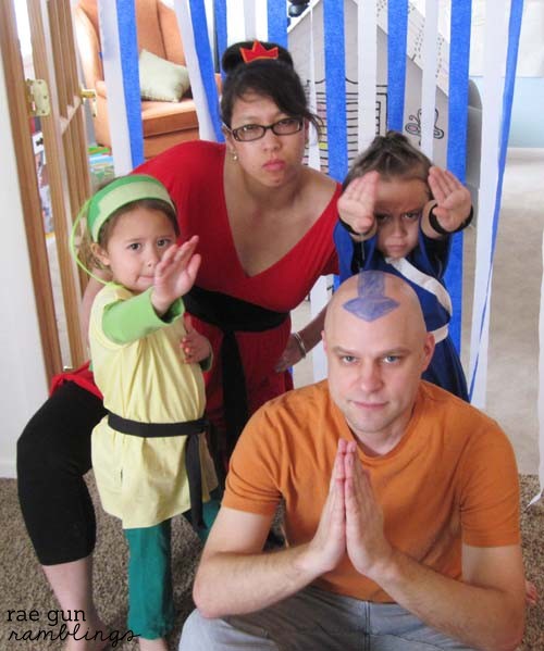 family avatar the last airbender costumes firebender earthbender waterbender and airbender