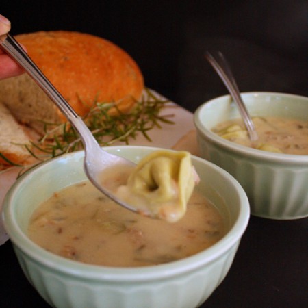 Turkey Tortellini Soup super fast idea to use up Thanksgiving leftovers - Rae Gun Ramblings