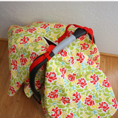 Easy tutorial for how to make a car seat cover with optional zippered peep hole - Rae Gun Ramblings