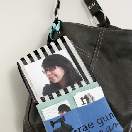 A conference friendly business card case that can attach to any purse. Tutorial at Rae Gun Ramblings