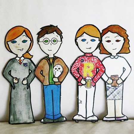 Harry Potter paper dolls from Dignity on Etsy