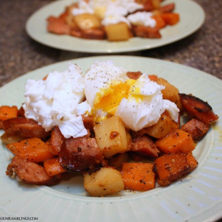 Super easy and yummy one pan sweet potato and kielbasa has - Rae Gun Ramblings