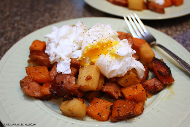 Super easy and yummy one pan sweet potato and kielbasa has - Rae Gun Ramblings