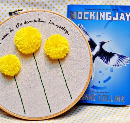 Hunger Games Dandelion Quote Embroidery Hoop