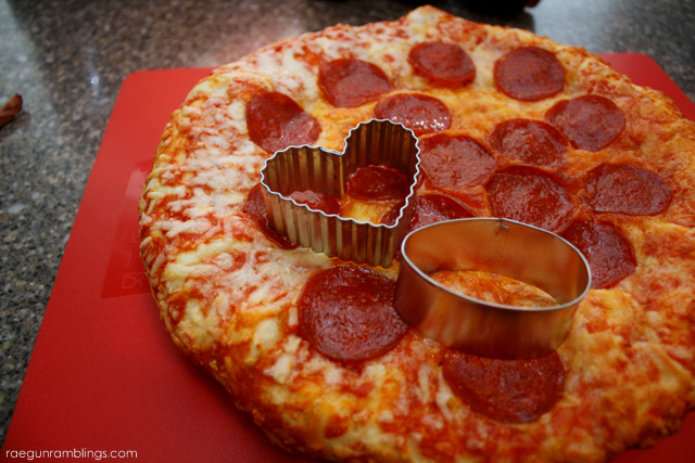 Turn a regular frozen pizza into darling pizza bites with cookie cutters - Rae Gun Ramblings