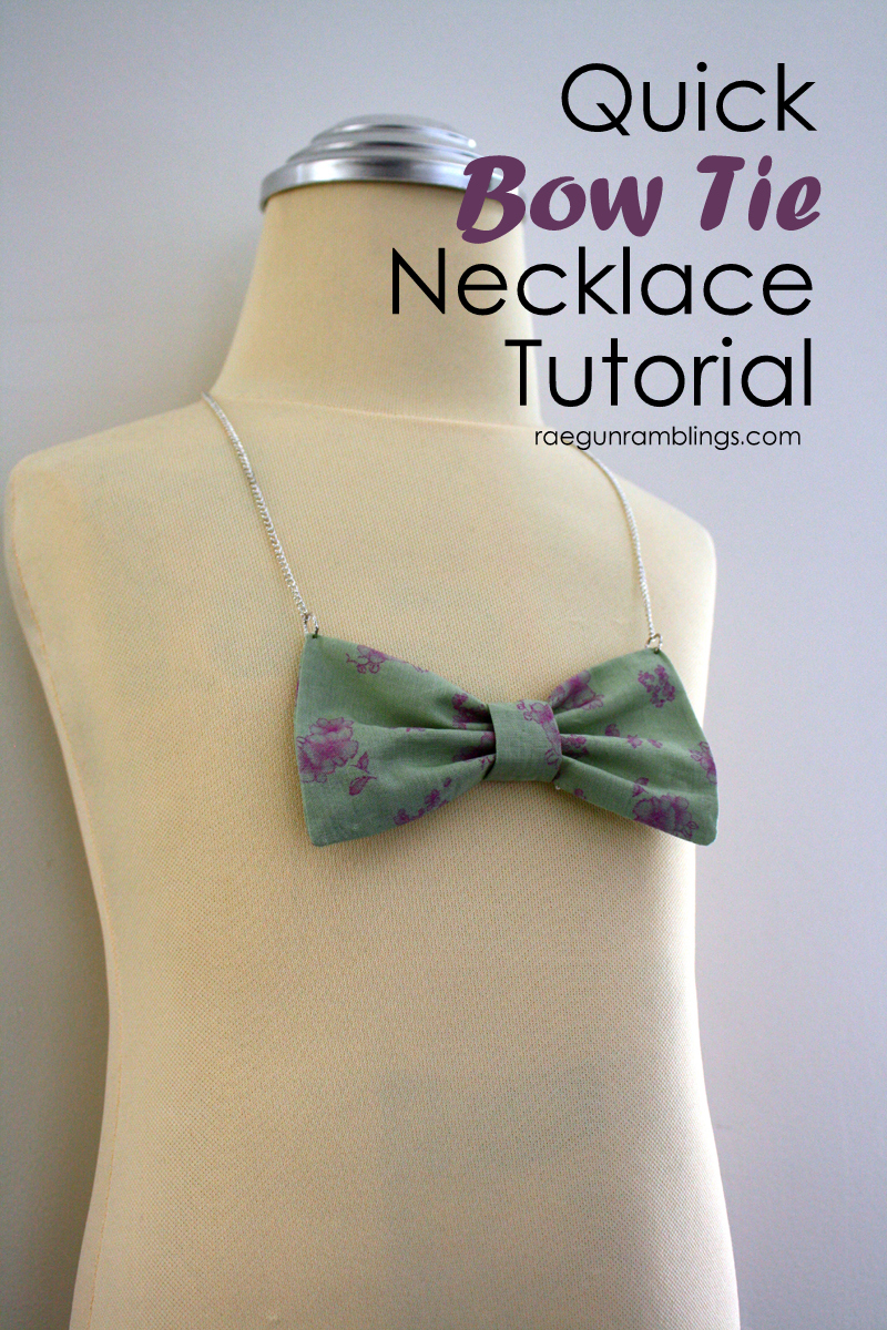 Quick Bow Tie Necklace Tutorial