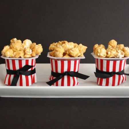 Quick and easy popcorn inspired pudding cup treats for movie night