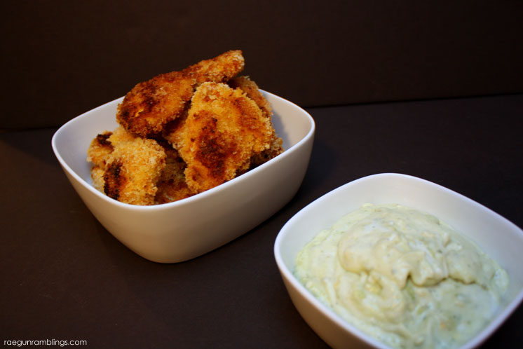 Quick and easy curry chicken fingers. Love this recipe so much and the bonus avocado ranch dipping sauce.