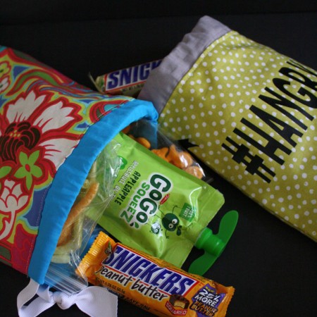 Hangry bag tutorial. Easy sewing DIY Snack bags great for scraps.