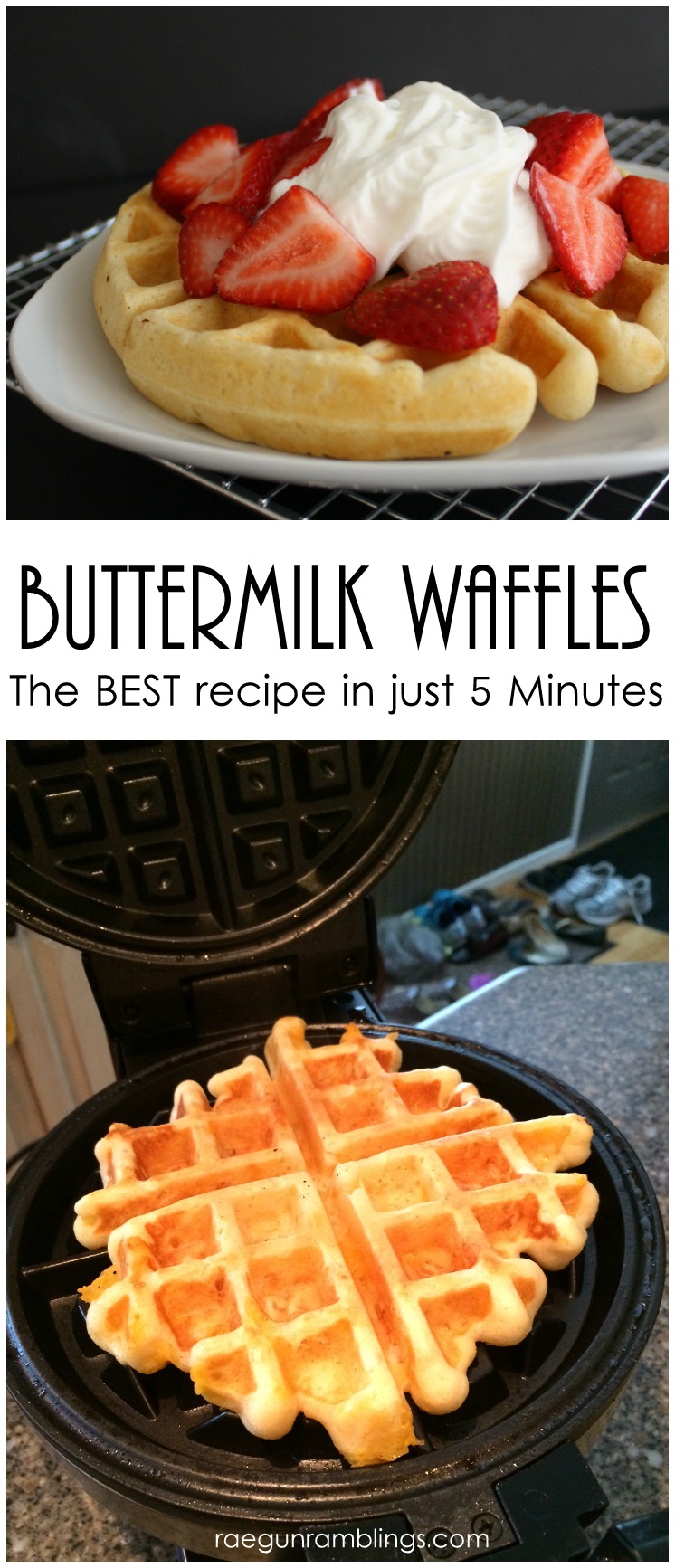 Hands down the best fast buttermilk waffle recipe. Great for fast breakfast or brunch or even dinner with chicken.