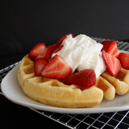 I love this waffle recipe! 5 minute buttermilk waffles great fast breakfast.