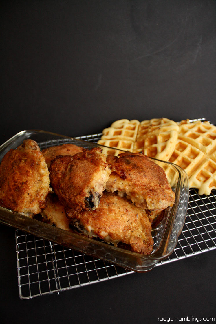 Chicken and Waffles. This is the best buttermilk waffle recipe.