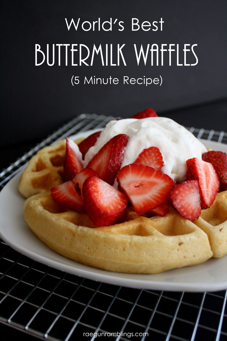 This buttermilk waffle recipe is the best. Easy to have breakfast ready in less than 15 minutes.