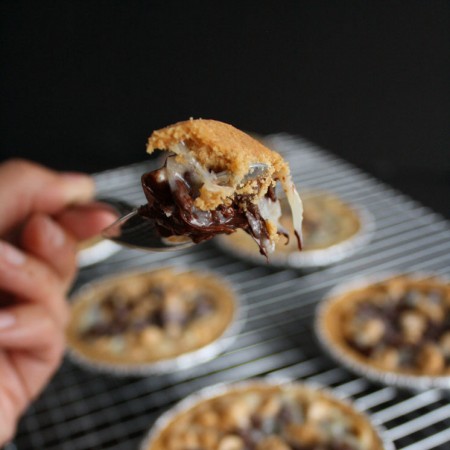 Super fast and easy chocolate peanut butter coconut pies recipe. Done in 15 minutes.