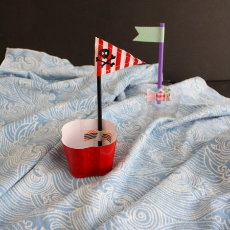 DIY plastic cup pirate ships