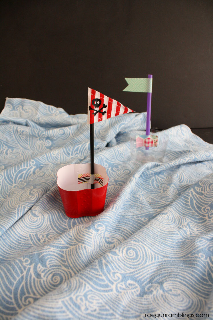 DIY plastic cup pirate ships