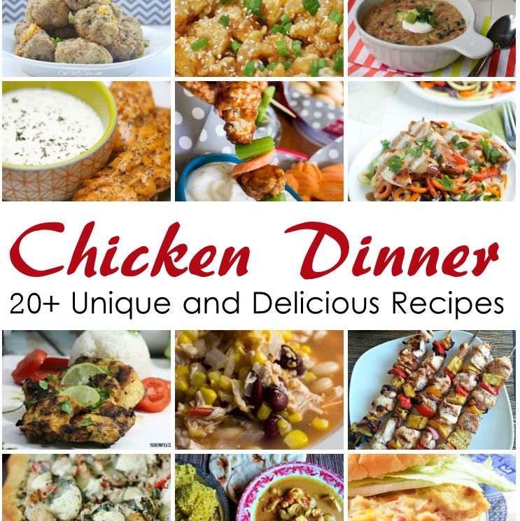 LOTS of yummy and unique chicken dinner recipe ideas