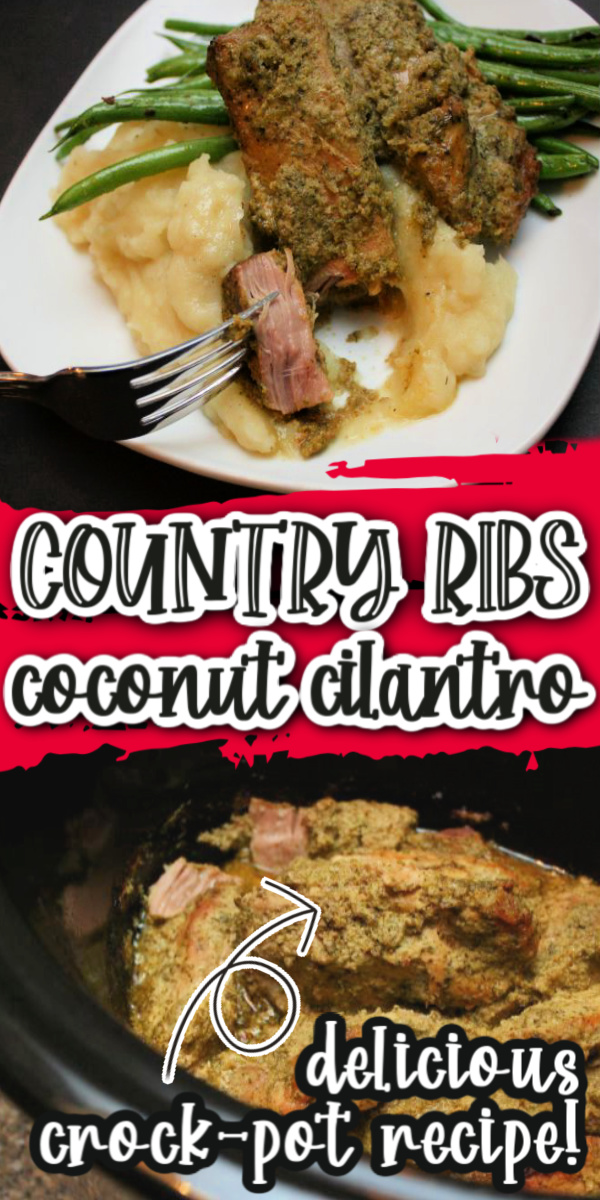 Decilious crock pot coconut cilantro country ribs recipe also works with any other type of pork!
