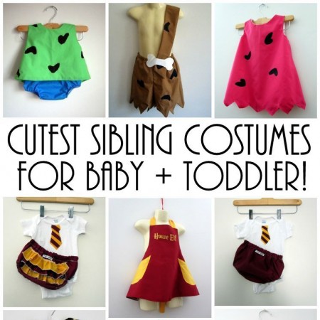 Lots of fun idea of sibling Halloween costumes. Good options for twins, two, three and more kids