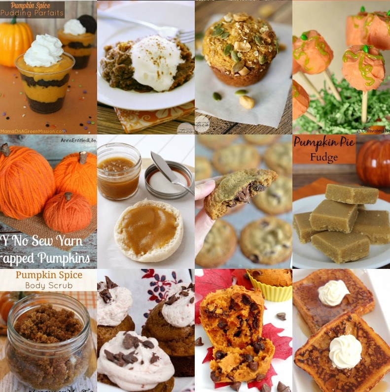 collage of pumpkin bake goods and desserts