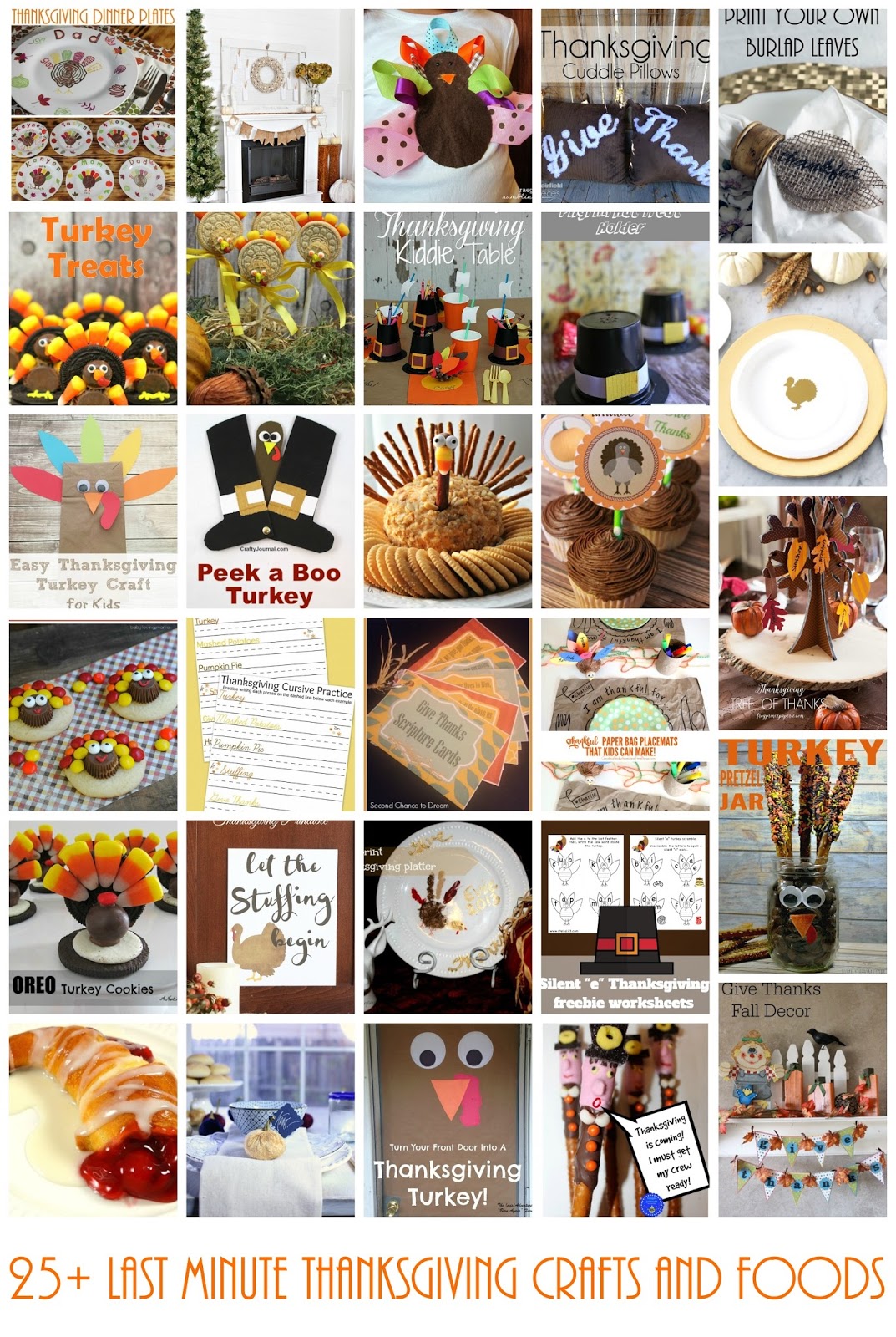 25+ Last Minute Thanksgiving Crafts and Foods